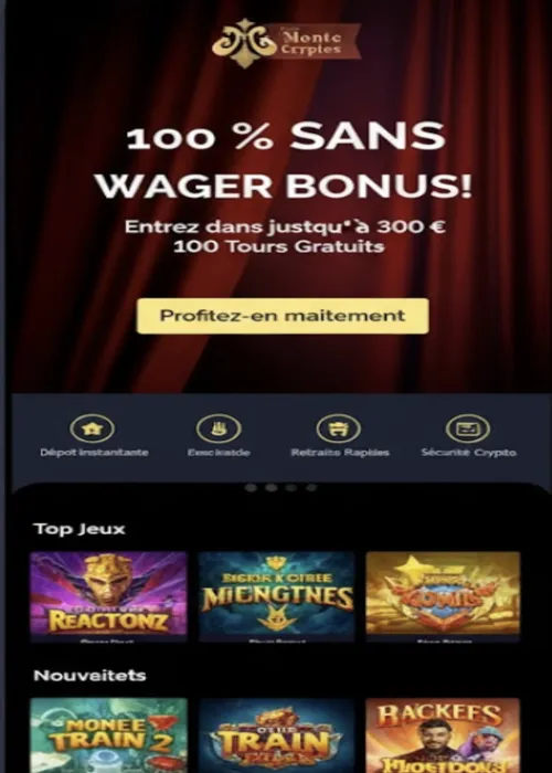 Connexion compte joueur sécurisée MonteCryptos Casino