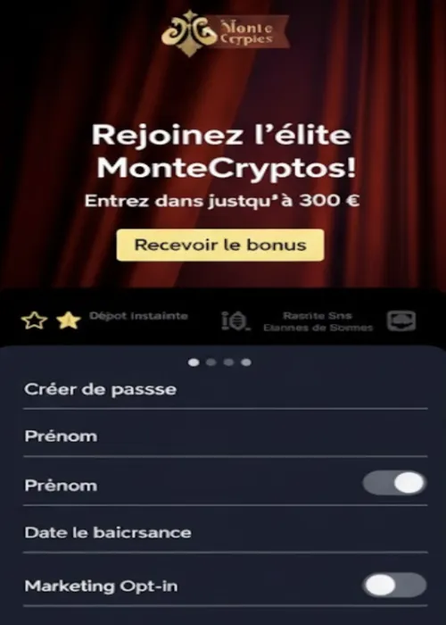 Offres bonus casino crypto MonteCryptos Casino