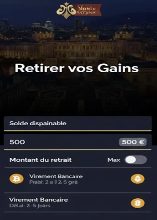 Inscription rapide nouveau joueur MonteCryptos Casino